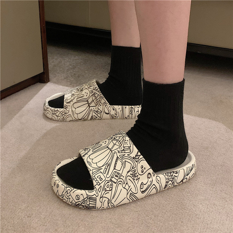 Thick - Soled Indoor Home With Non - Slip Bath Soft - Soled Slippers