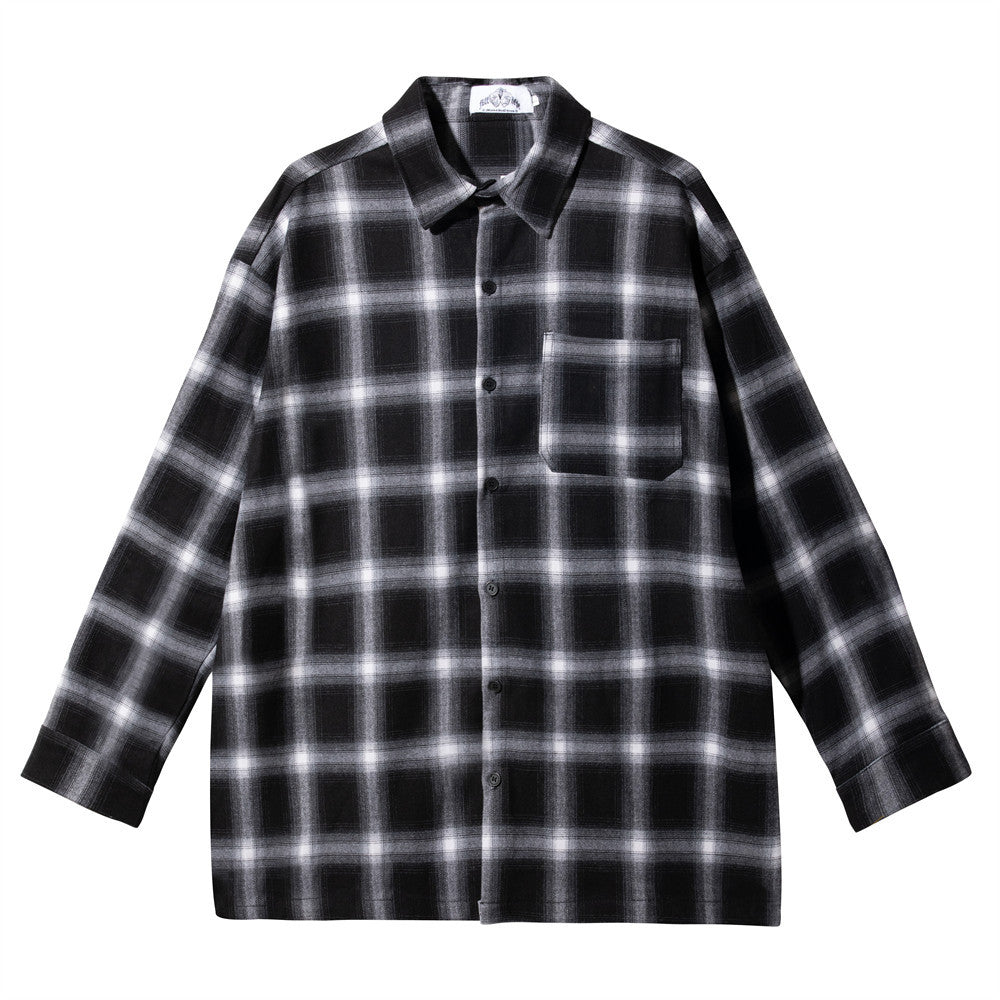 Plaid Shirt Patch Pocket Lapel