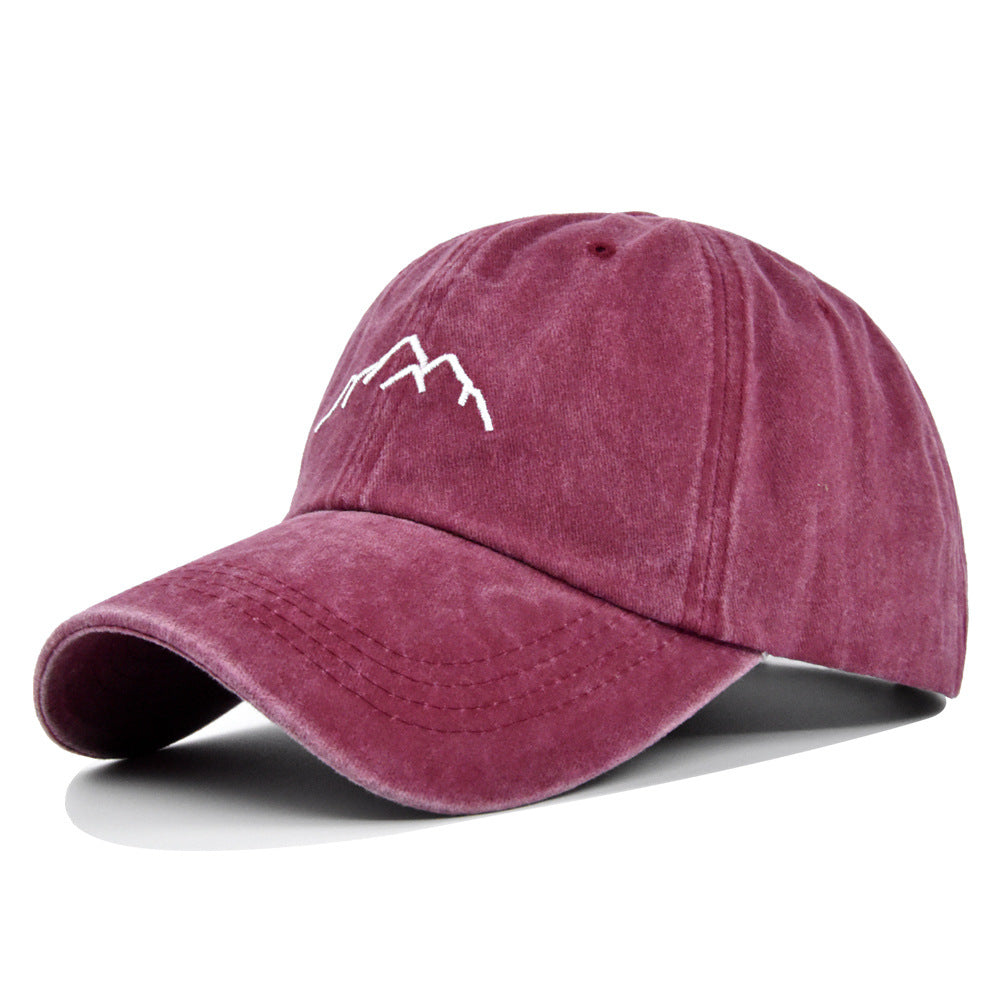 Three-dimensional Embroidery Baseball Mountain Embroidered Peaked Cap Sun Hat Letter Trucker Hat