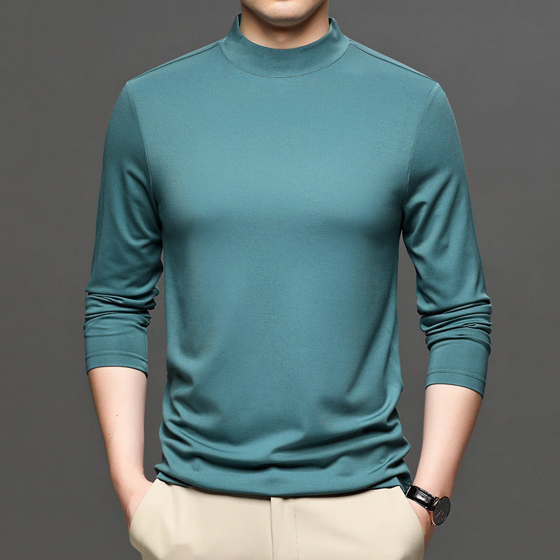 Half-high Collar Long Sleeves T-shirt Men's Undershirt