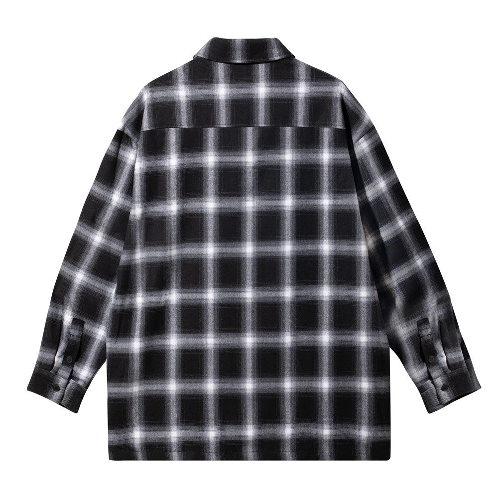 Plaid Shirt Patch Pocket Lapel