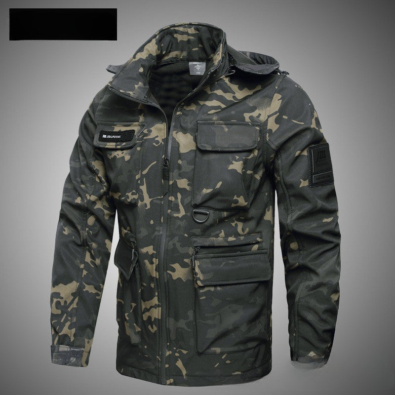 Fleece-lined Warm Waterproof Labor Protection Camouflage Clothing Wear-resistant Outdoor Mountaineering